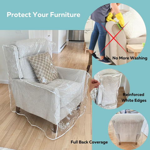 Evelots waterproof clear recliner cover keeps spills away and furniture safe.