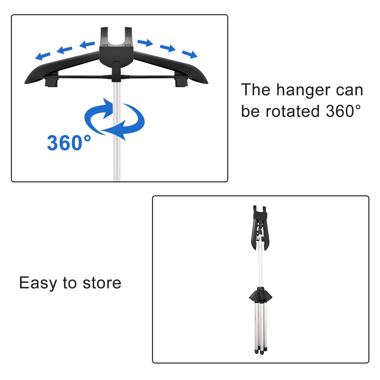 EVEME steamer hanger stand, easy-hang design for trousers, jeans, skirts.