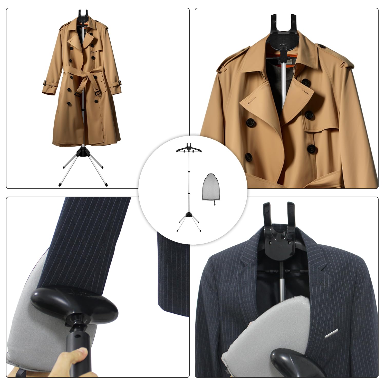 EVEME steamer hanger stand, 360-degree rotation for effortless steaming from any angle.