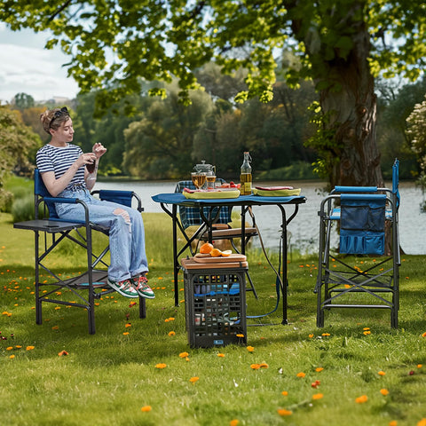 Ever Advanced directors chair with cup holder keeps beverages handy