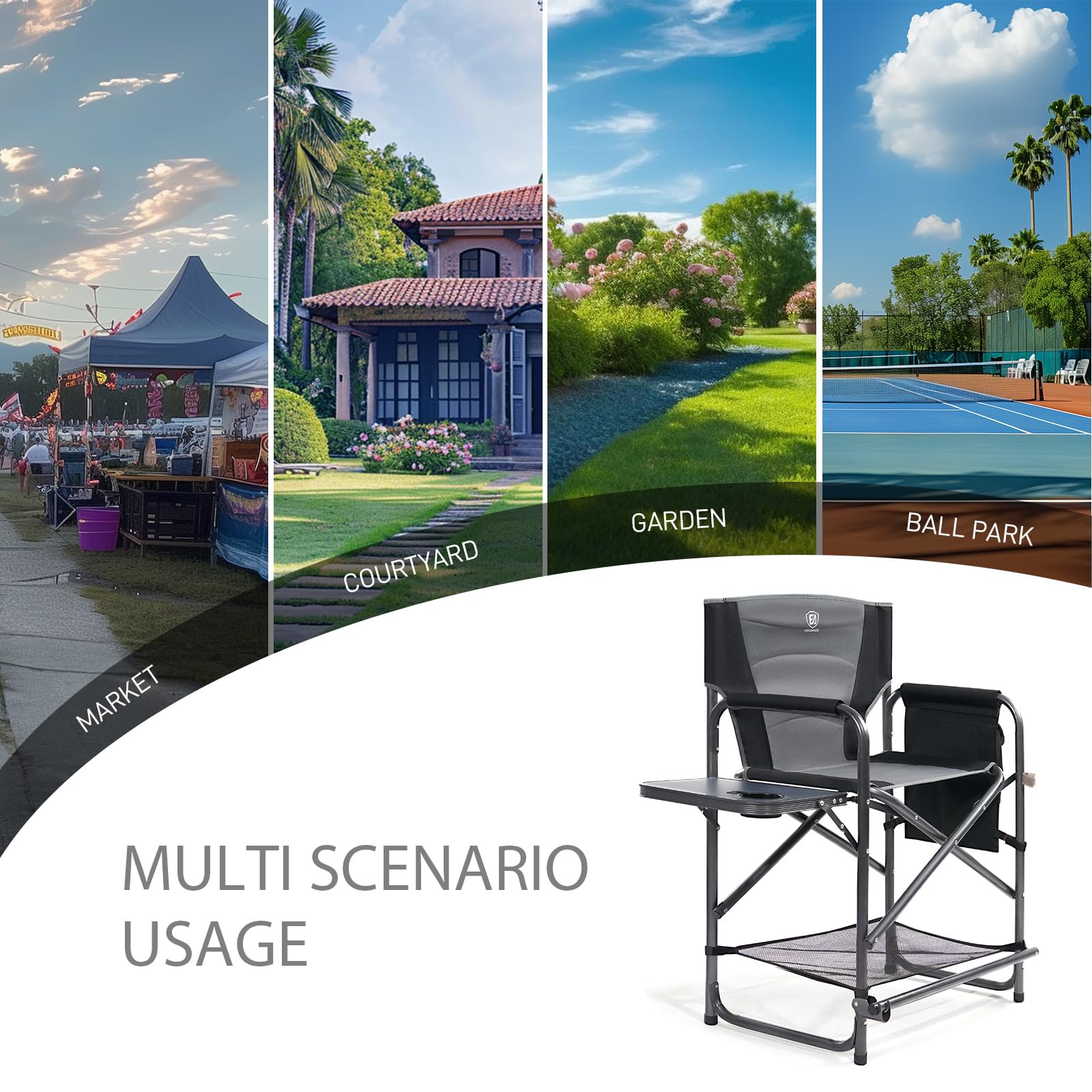 Ever Advanced chair folded compactly for storage and travel.