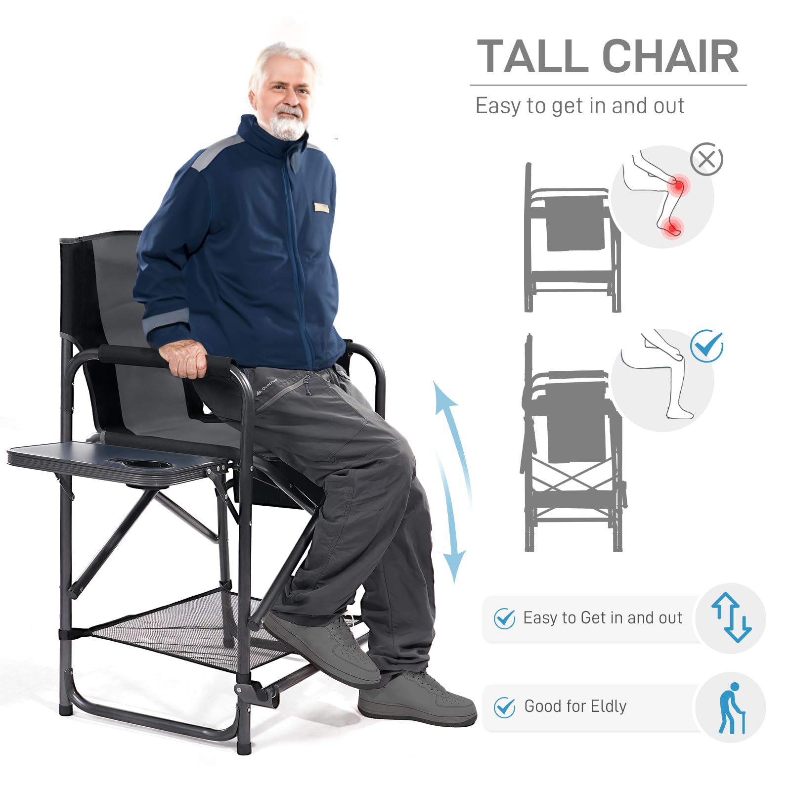 Ever Advanced chair with side table and cup holder for makeup workflows.