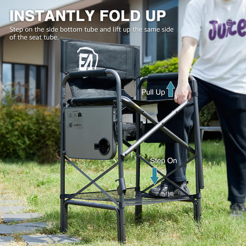 Ever Advanced steel footrest supports relaxed legs during tasks