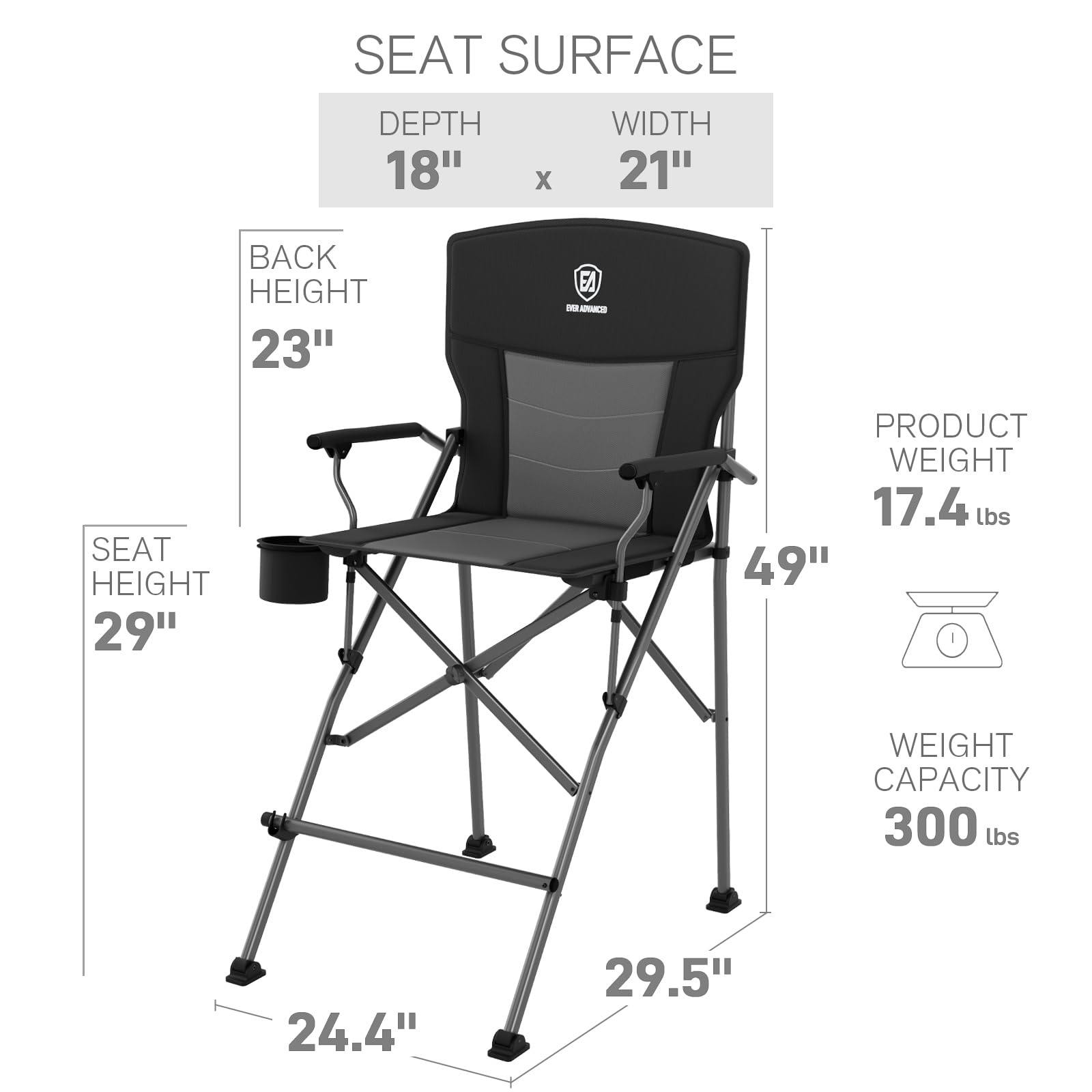 EVER ADVANCED ventilated padded seat delivers comfortable seating on warm days.