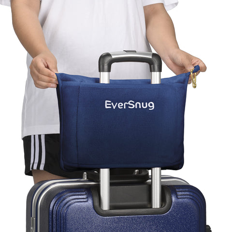 EverSnug packable travel blanket fits in bag for on-the-go warmth.
