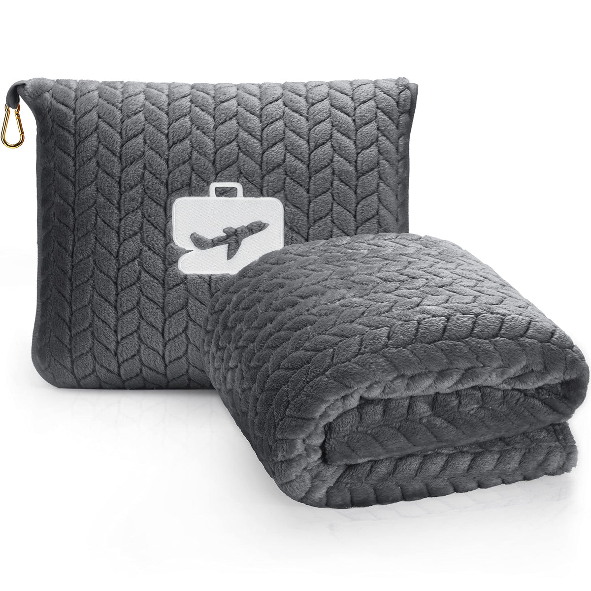 EverSnug travel blanket 68x42 unfolded for warm comfort on planes.