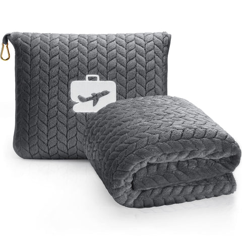 EverSnug travel blanket 68x42 unfolded for warm comfort on planes.