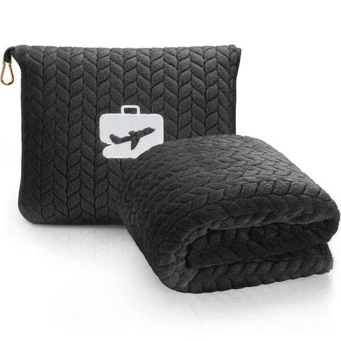 EverSnug travel blanket 68x42 folded in soft bag demonstrates compact warmth.