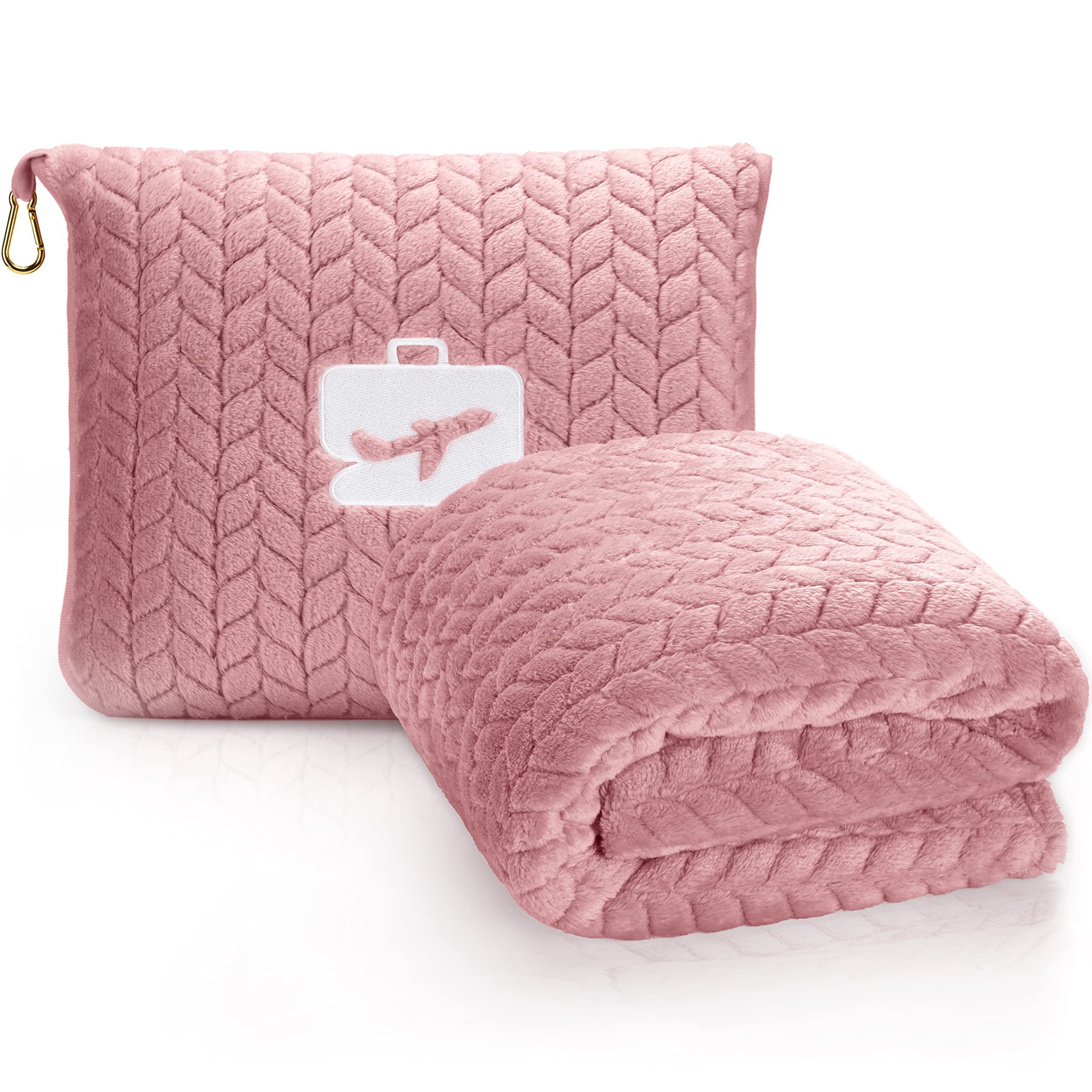 EverSnug travel blanket 68x42 in ultra-soft microfleece for cozy flights.