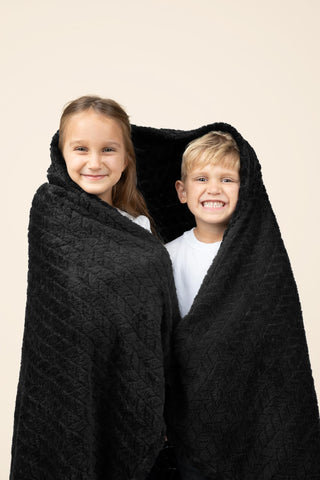 Luggage sleeve keeps the blanket secured to your suitcase during trips.
