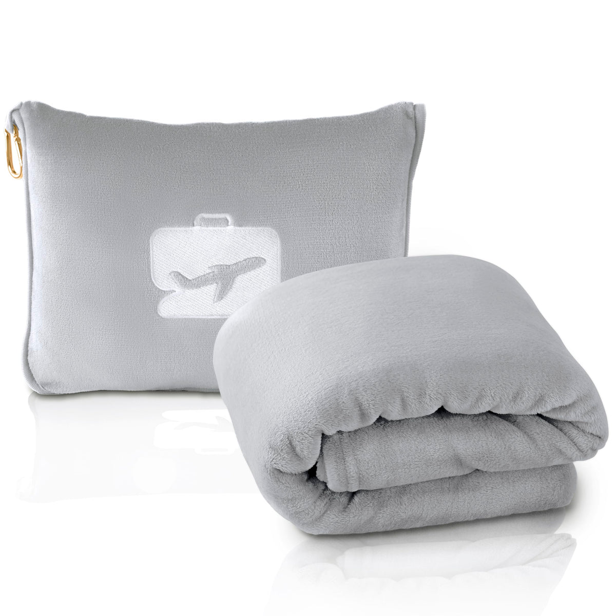 EverSnug travel blanket in premium micro plush fabric for cozy warmth on the plane