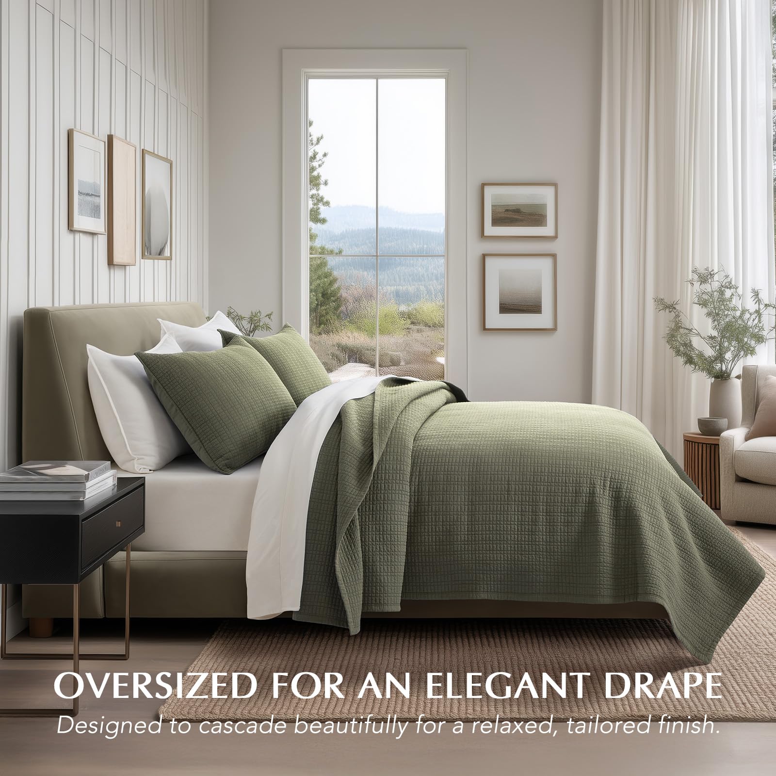 EverGrace 100% cotton quilt king size with soft, pre-washed fabric.