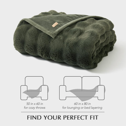EverGrace durable faux fur throw maintains plush feel after use.