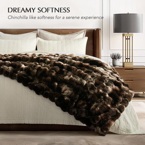 EverGrace easy-care faux fur throw machine washable.