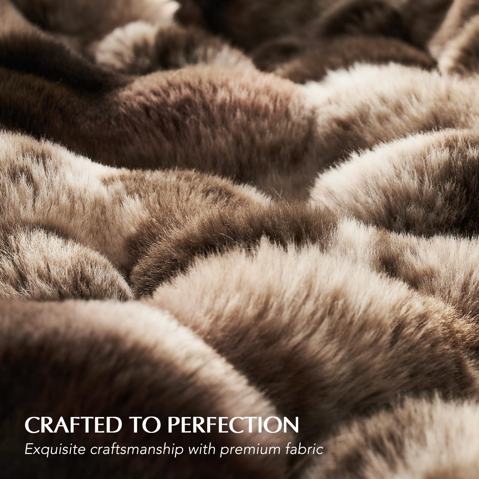 EverGrace faux fur throw folded to show thickness.
