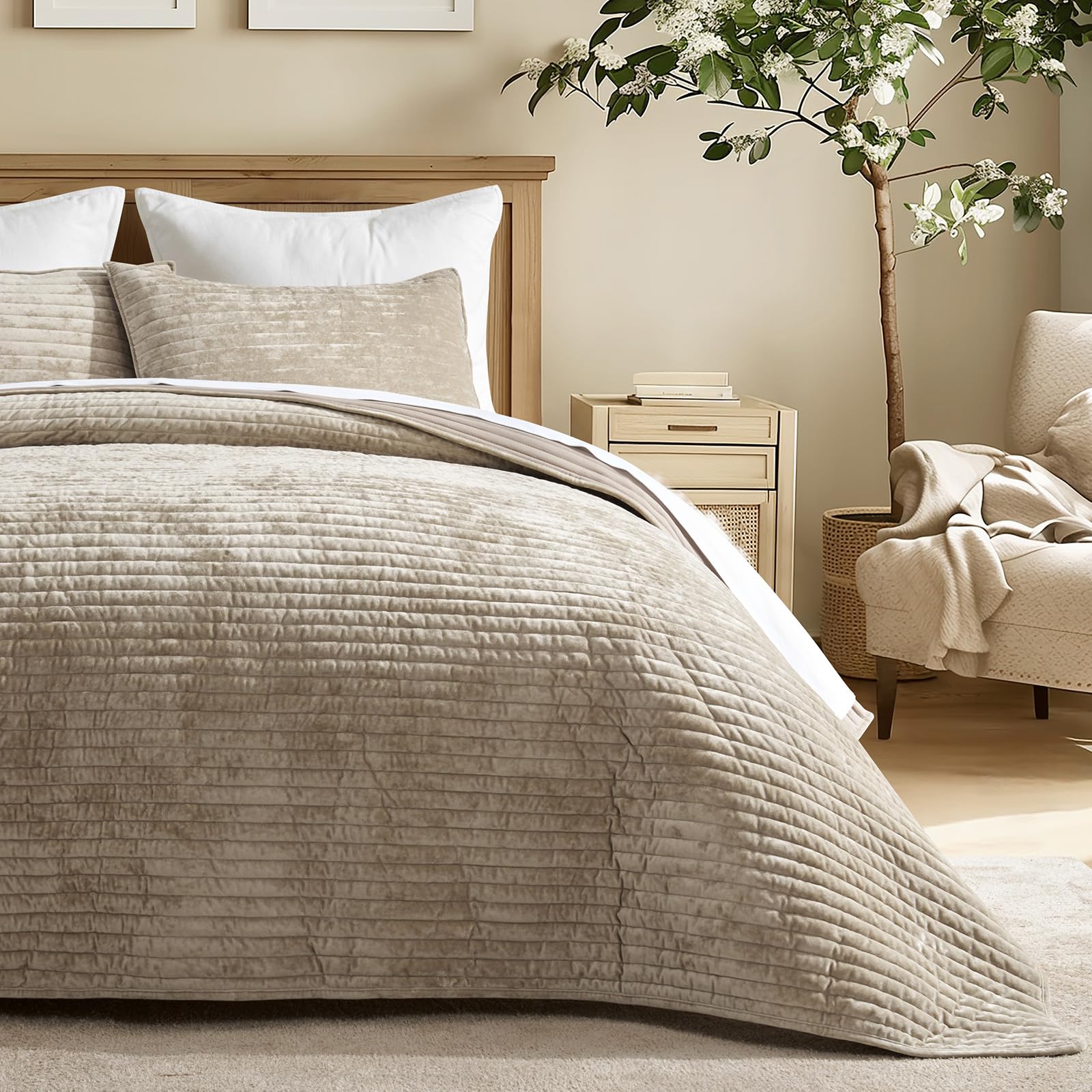 EverGrace machine-washable velvet quilt demonstrates easy care