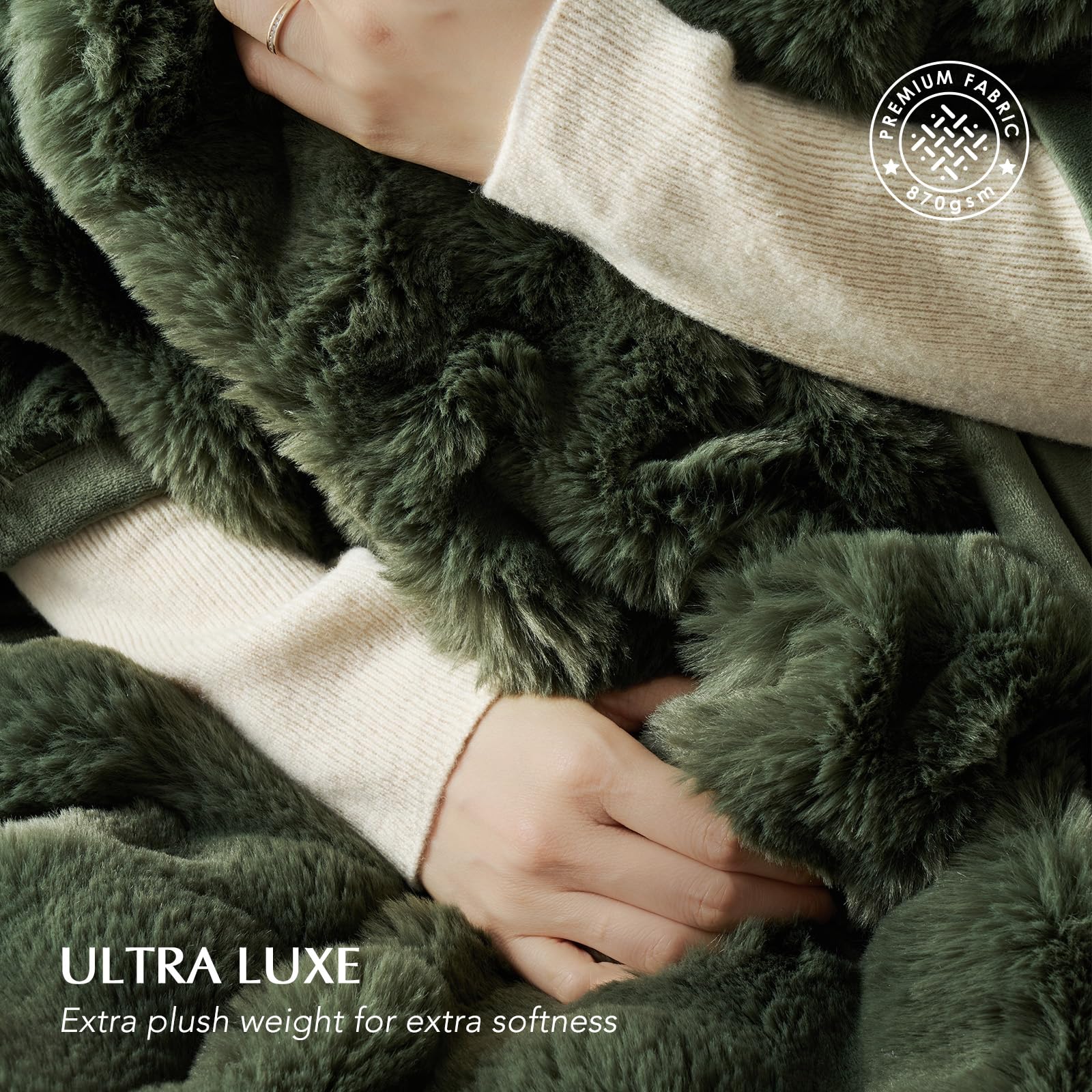 EverGrace marbled-tone faux fur blanket showcases depth of color for stylish décor.