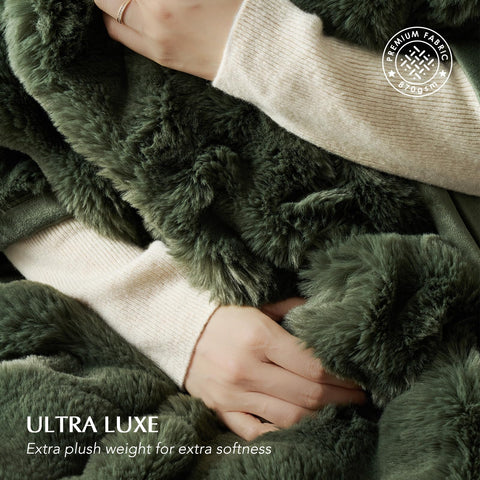 EverGrace marbled-tone faux fur blanket showcases depth of color for stylish décor.