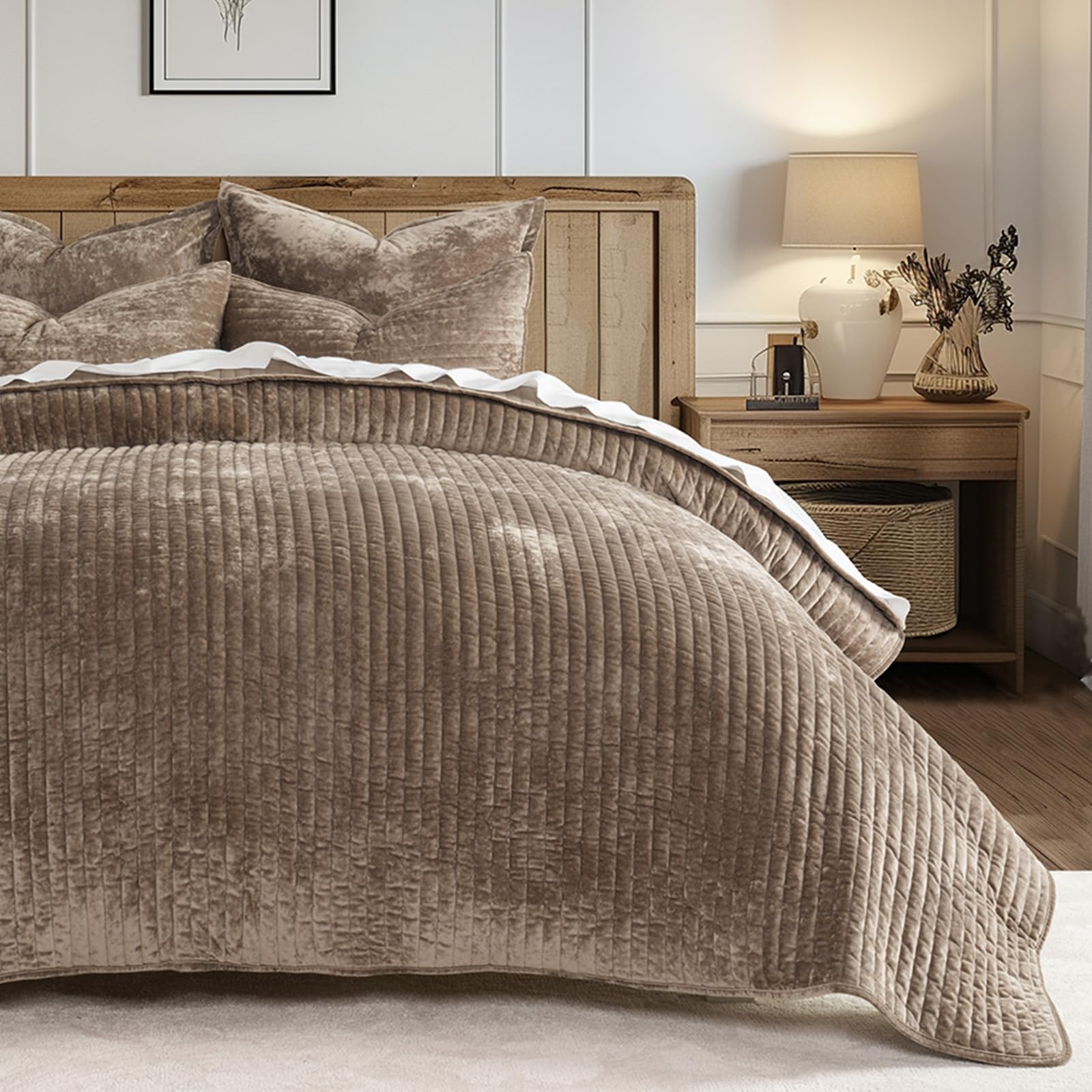 Mocha brown colorway by EverGrace adds warm, versatile room tone.