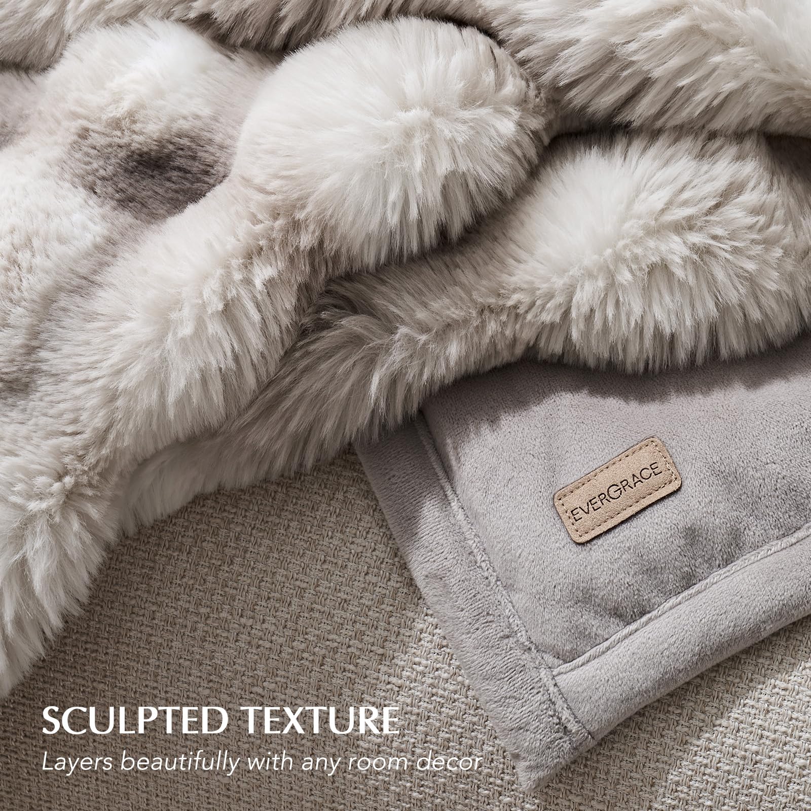 EverGrace Ridgeline blanket layered on bed enhances warmth and style.