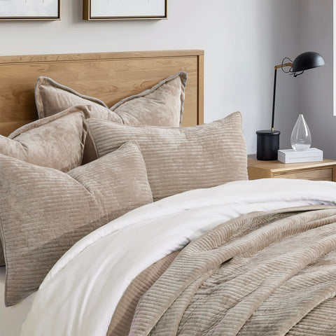 EverGrace Velvet Quilt King, crushed velvet shimmer highlights luxurious texture