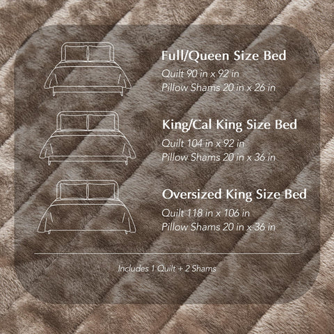 EverGrace velvet quilt set queen oversized bedspread drape