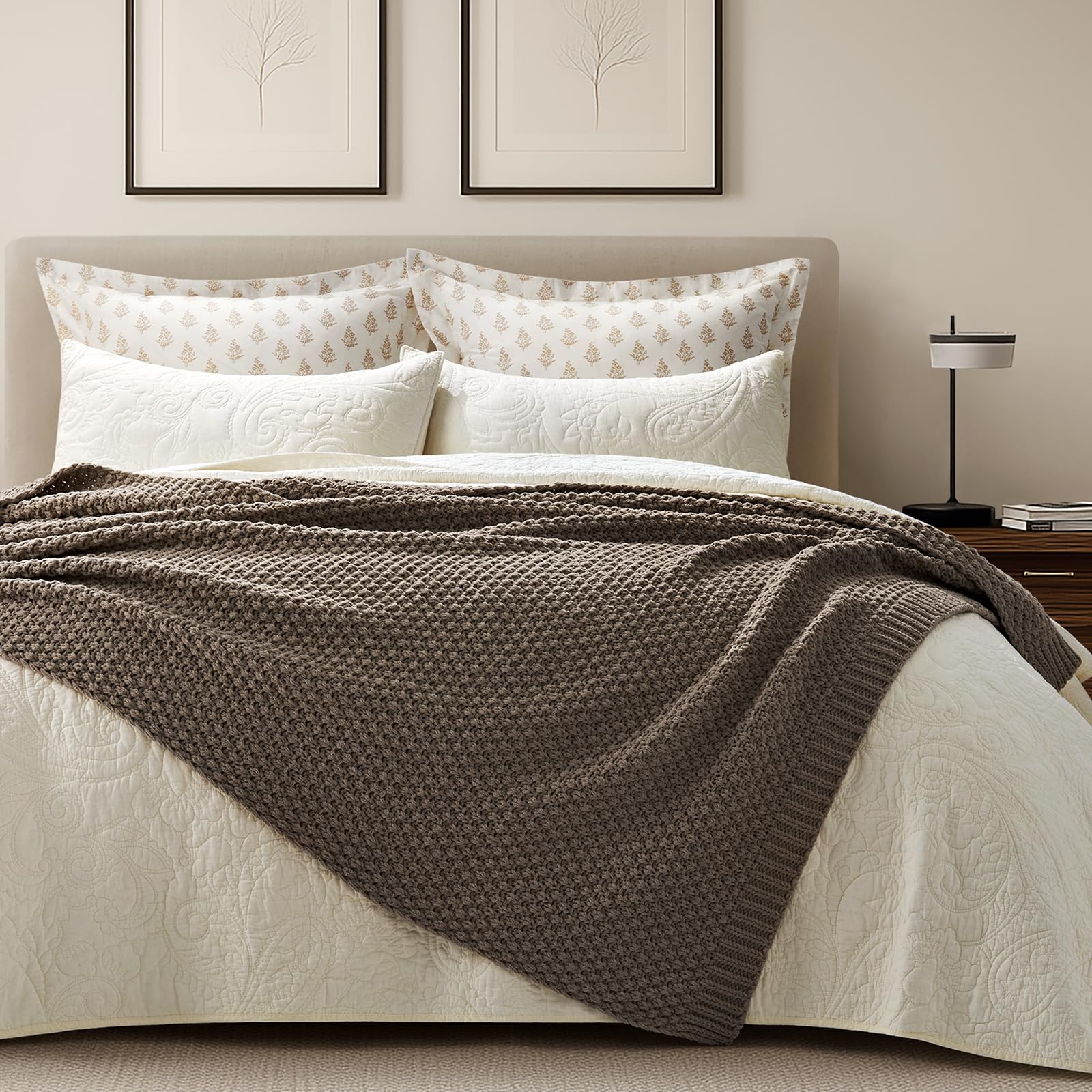 EVERGRACEHOME bedside-drape 60 by 80 inches throw adds warmth at the foot of the bed.