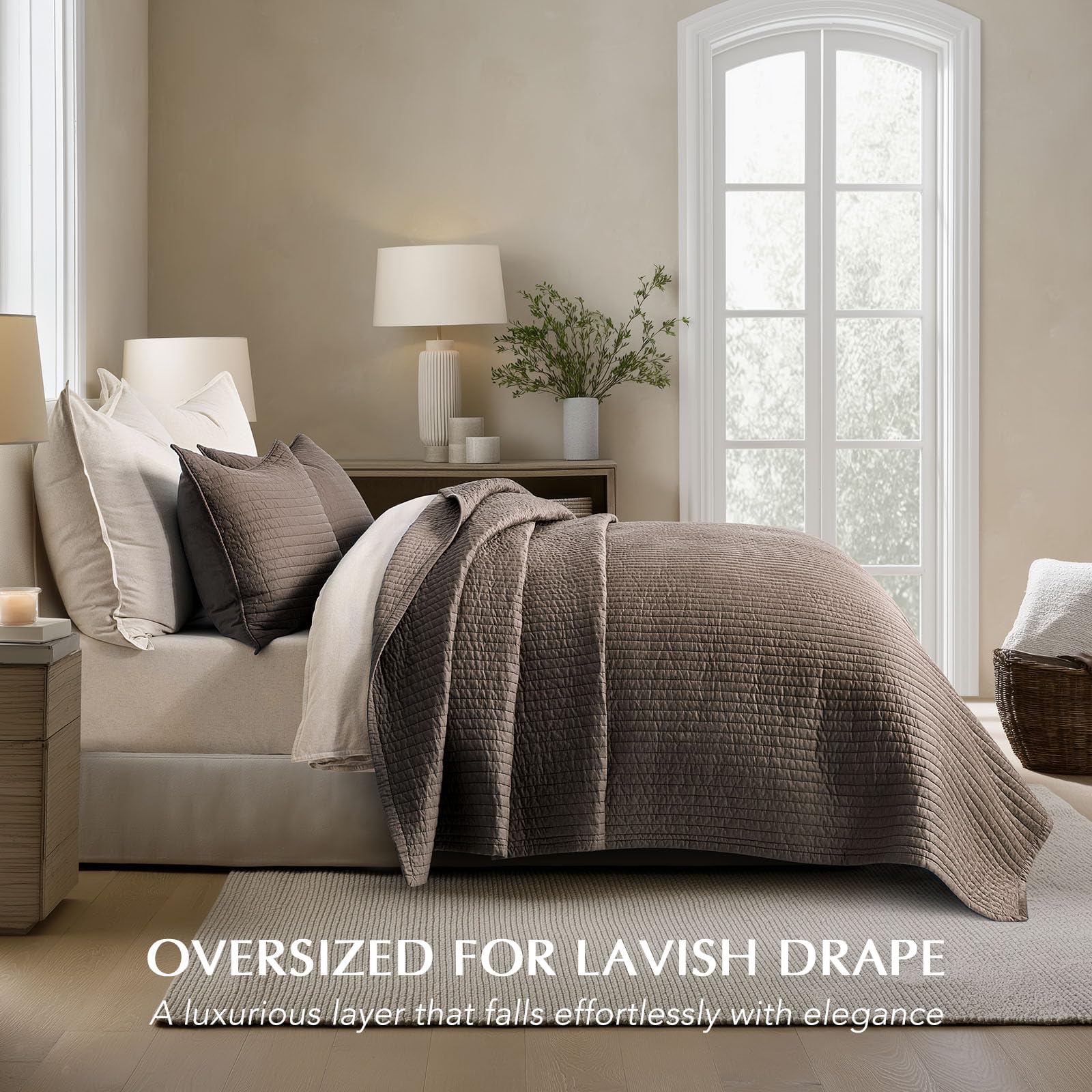 EVERGRACEHOME channel stitch closeup reveals refined texture and durability.