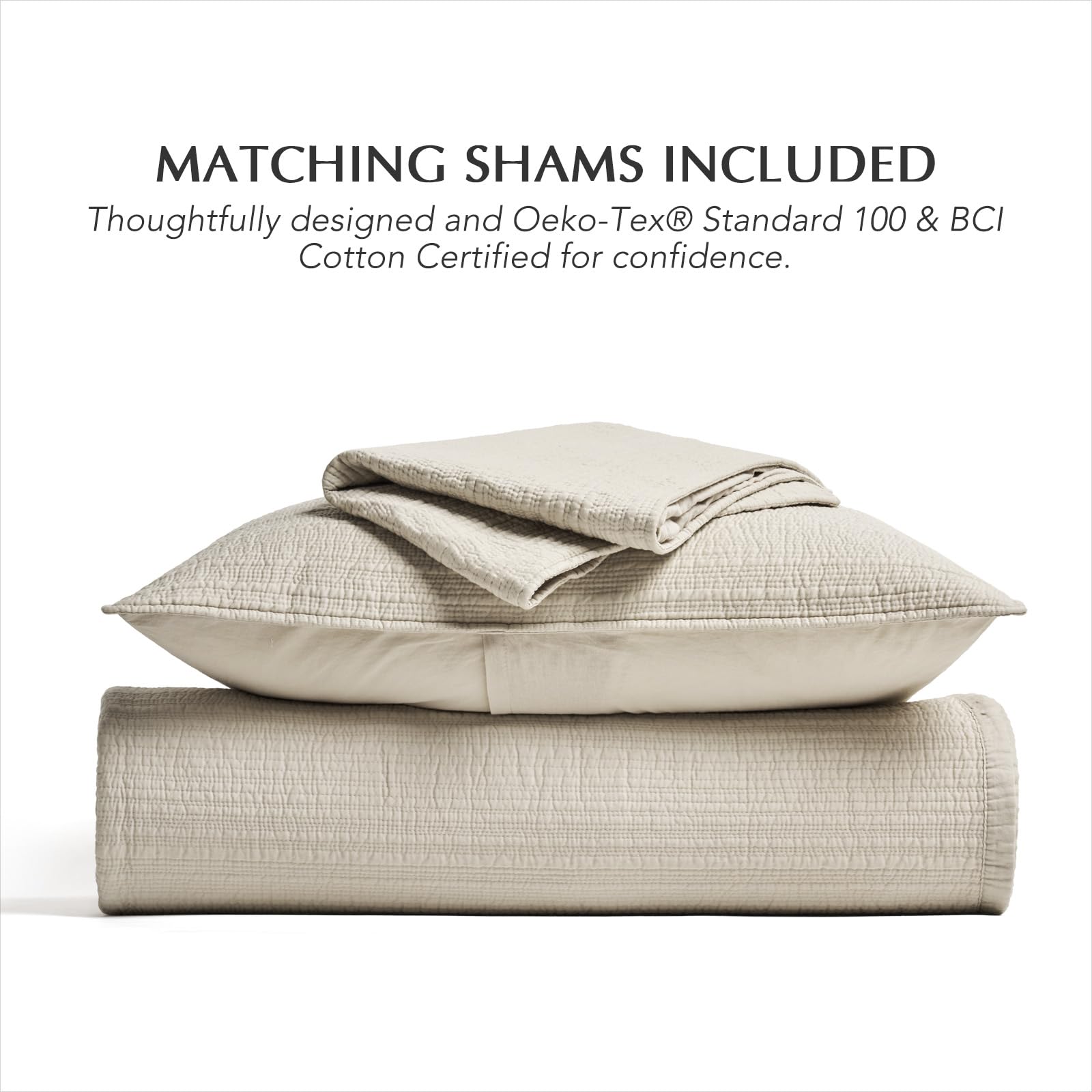 Front view of EVERGRACEHOME Channel Stitch King Quilt shows refined channel design