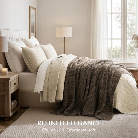 EVERGRACEHOME plush chenille softness against skin in mocha brown
