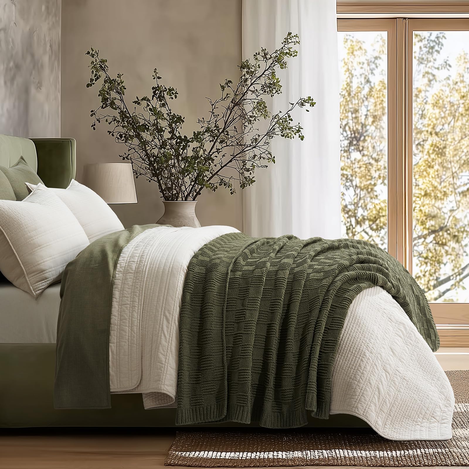 Evergracehome chenille texture closeup highlighting plush softness.