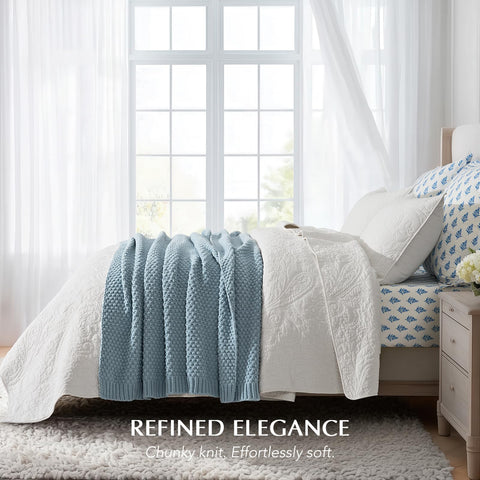 Evergracehome chenille throw draped on a sofa as decorative layer