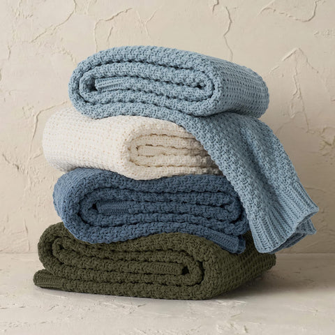 Evergracehome chambray blue chenille knit throw adds color and softness