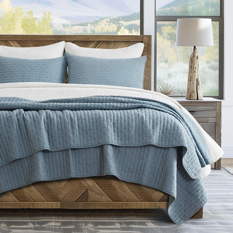 EVERGRACEHOME cross-stitch quilt king oversized bed texture close-up