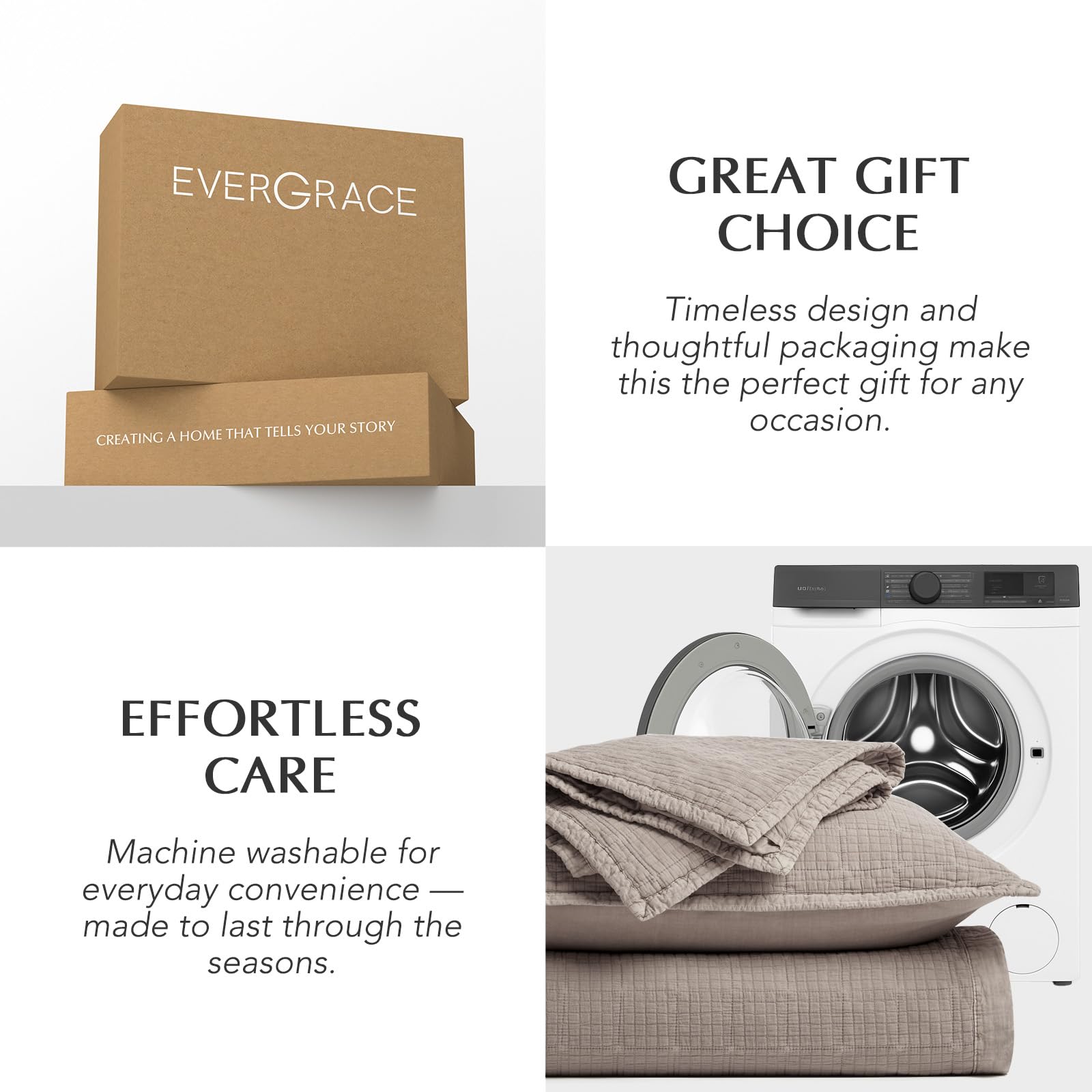Evergracehome eco-conscious filling demonstrates lightweight loft and resilience.