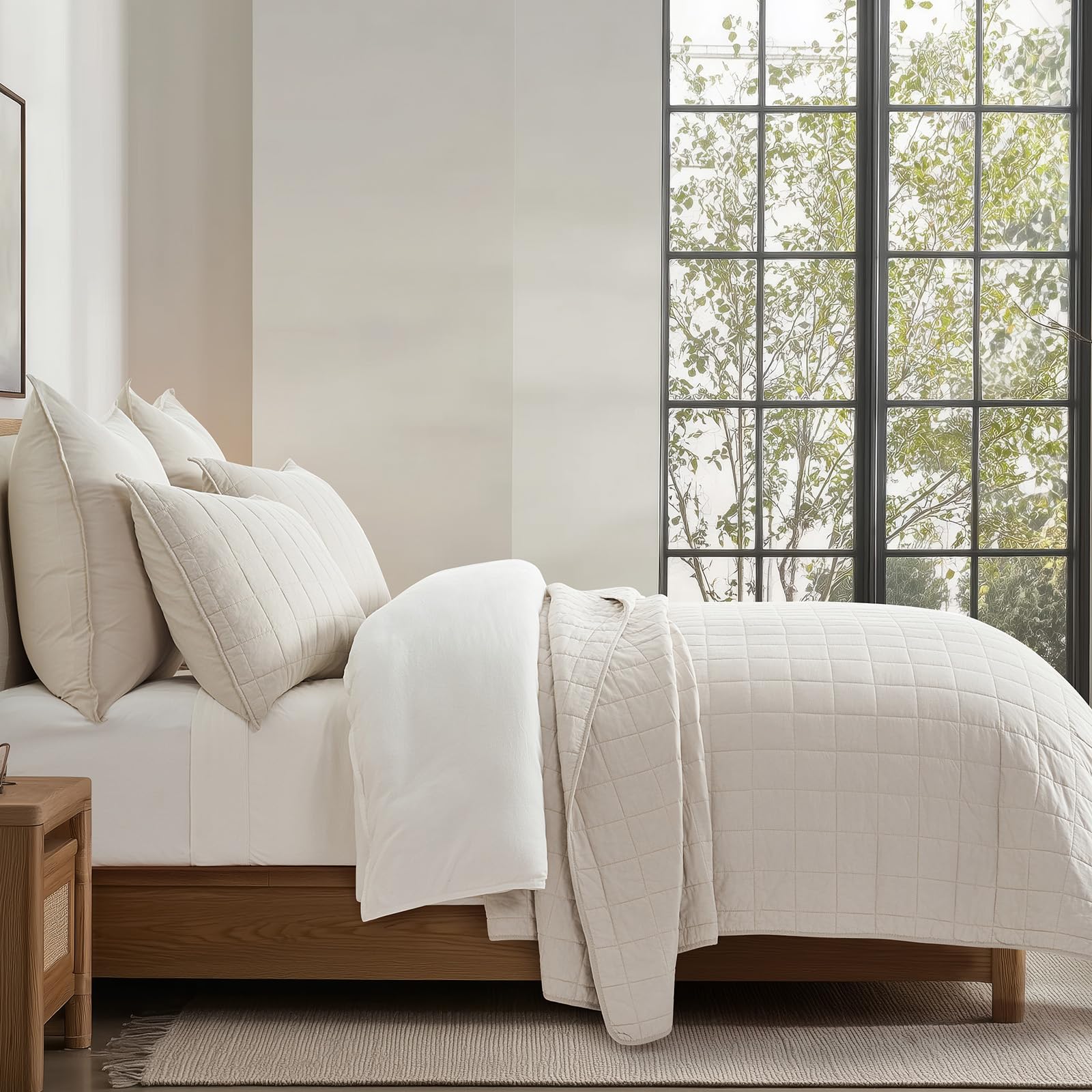EVERGRACEHOME garment-washed fabric texture feels soft and breathable