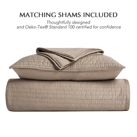 Evergracehome king quilt set with two pillow shams included for complete look.