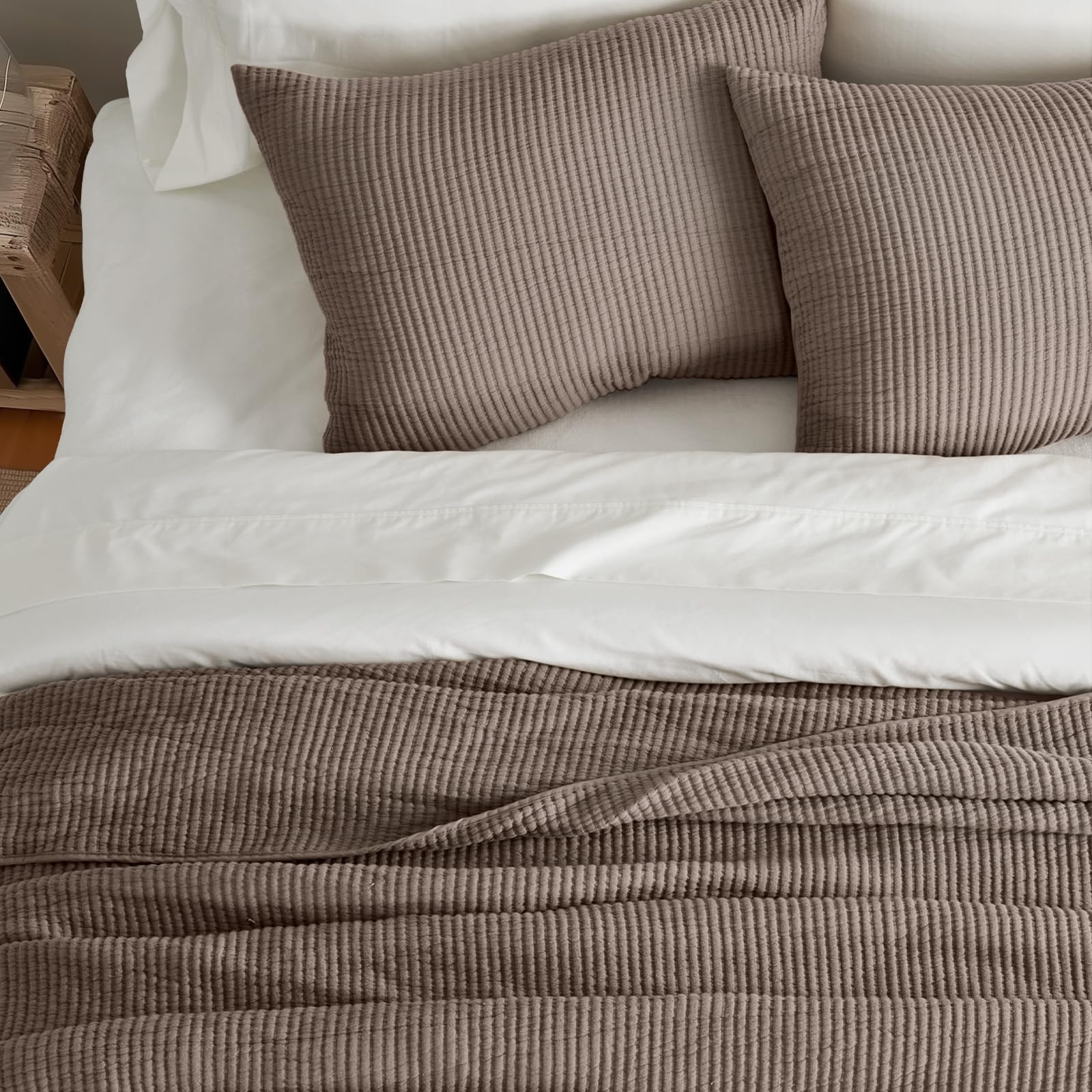 Evergracehome king pillow shams pair completes a cohesive bed setup.