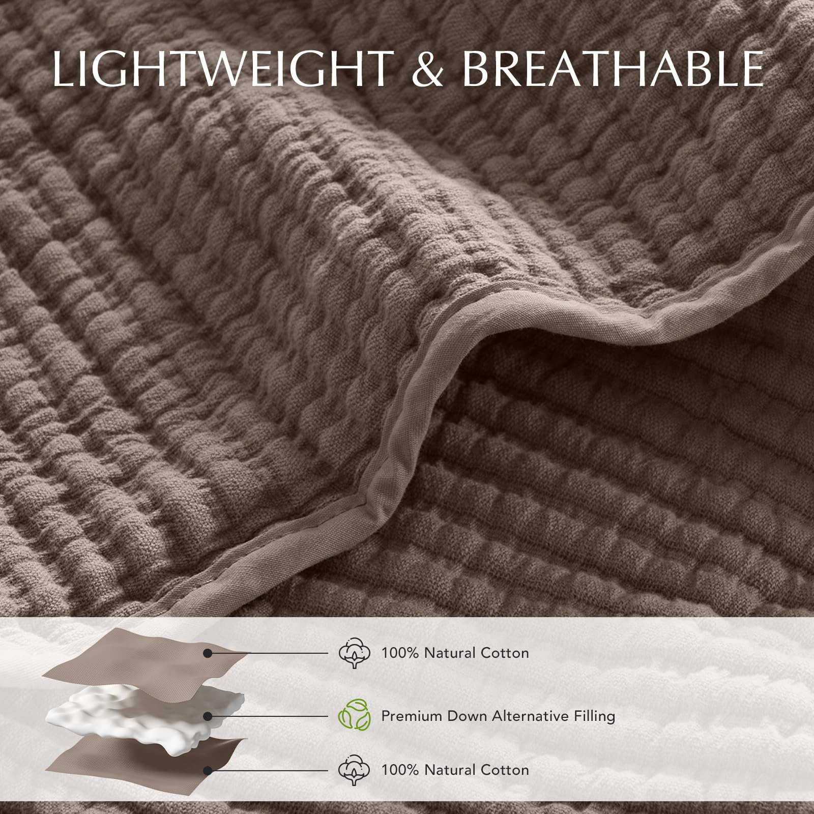 Evergracehome lightweight bedding ideal for year-round comfort.