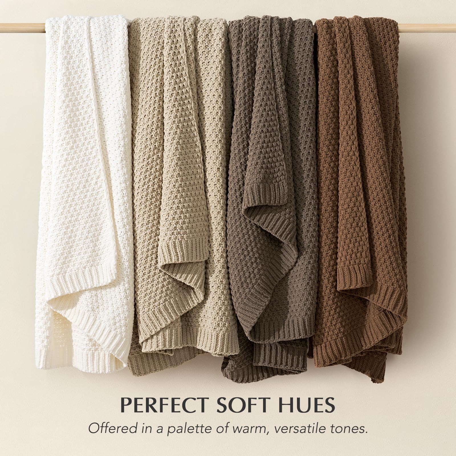 EVERGRACEHOME machine-washable chenille throw for easy care and everyday softness.