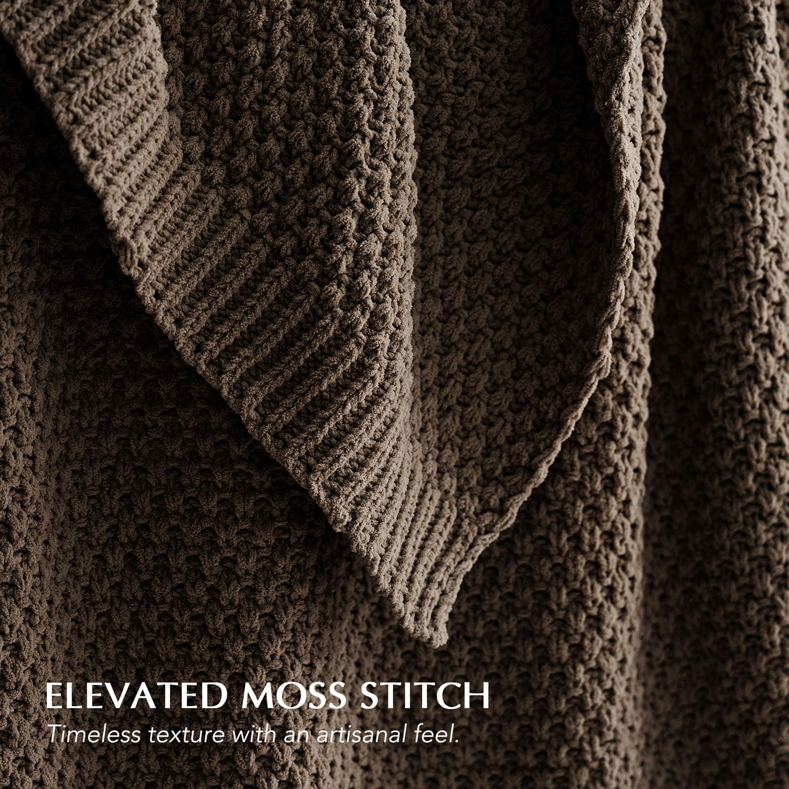 EVERGRACEHOME moss stitch detail highlights dimensional knit texture