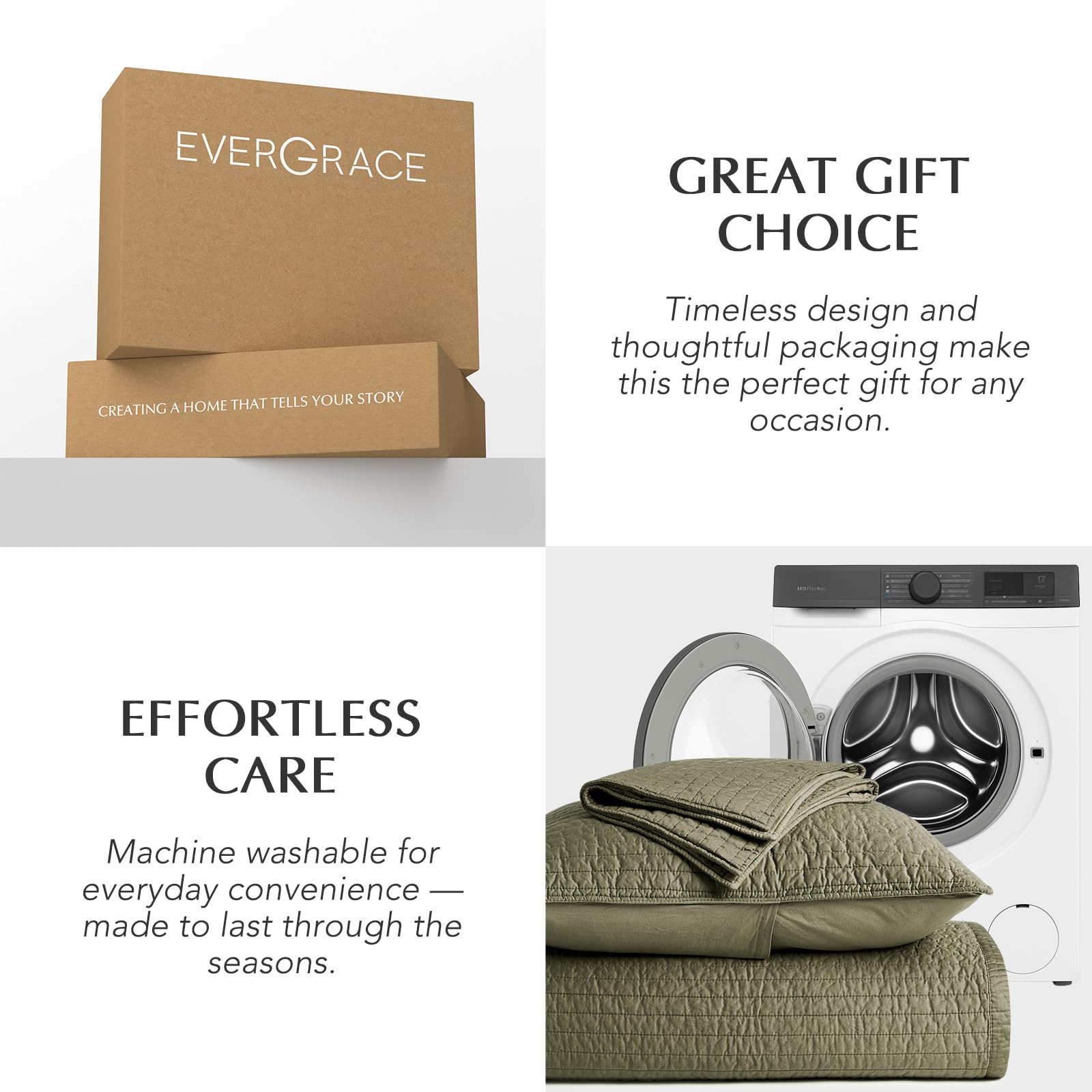 EVERGRACEHOME reinforced seams ensure durable, long-lasting fill