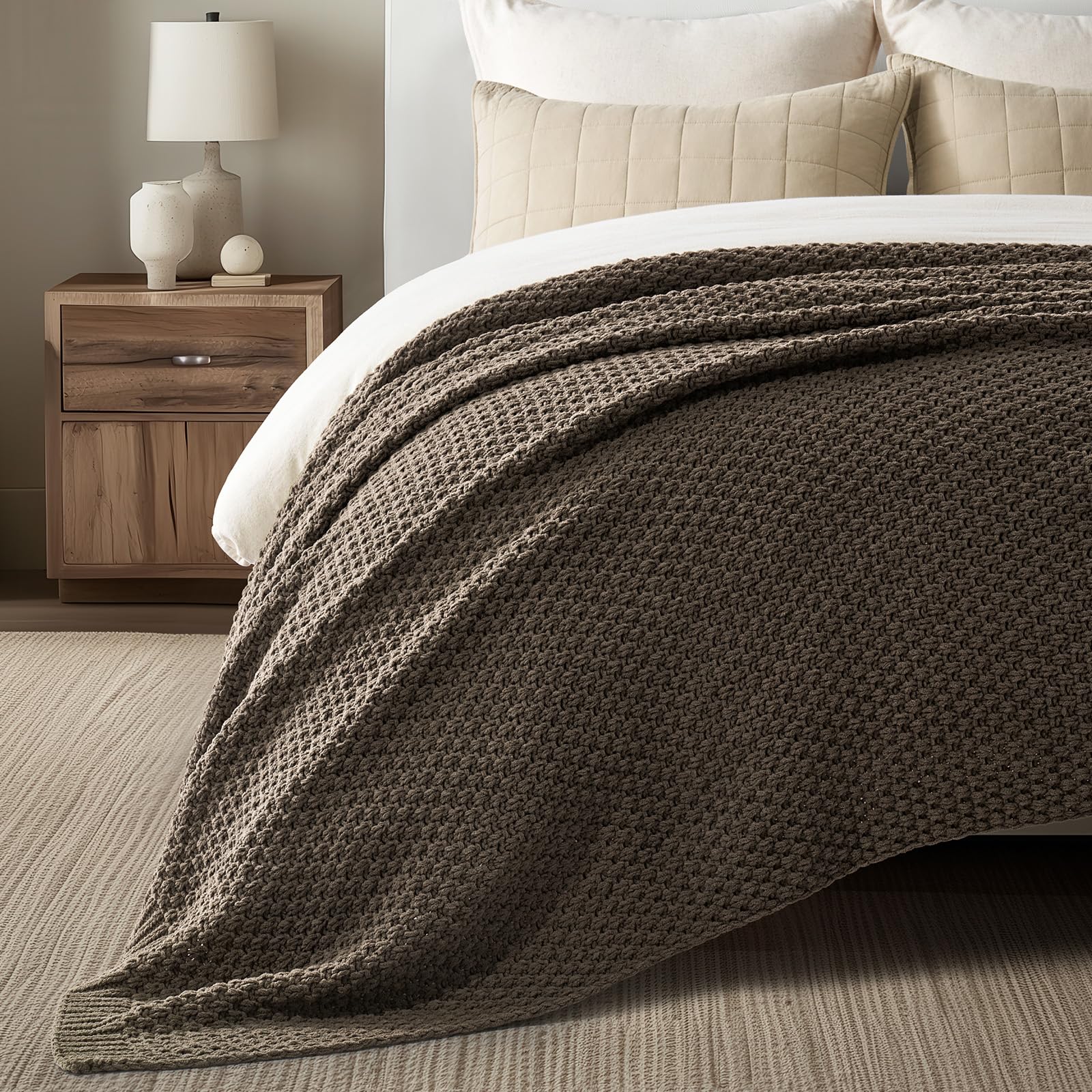 EVERGRACEHOME oversized king blanket draped on sofa for cozy layering