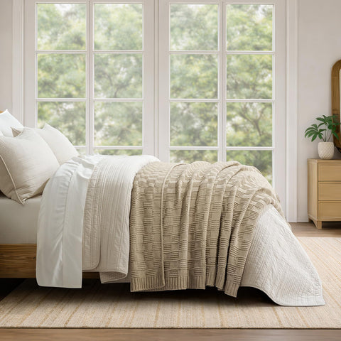 EVERGRACEHOME soft chenille-knit throw on sofa offers cloud-like comfort