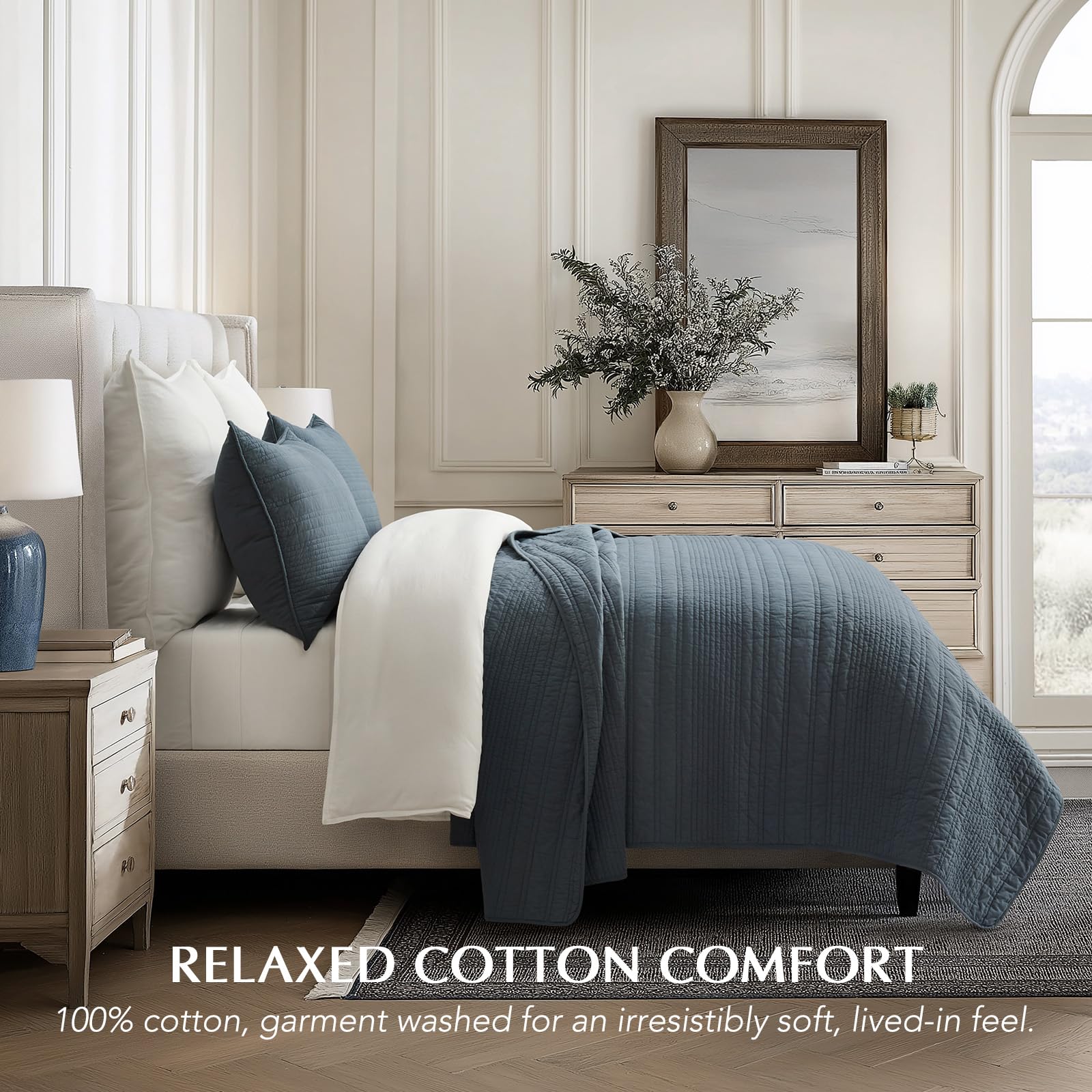 Evergracehome Soft striped texture fabric close-up showing breathable cotton.