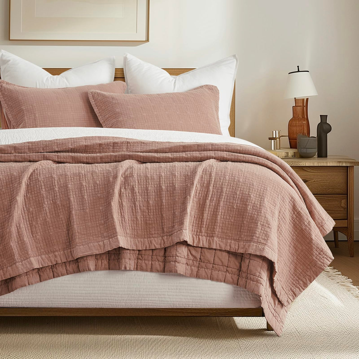 Evergracehome stonewashed cotton quilt king offers breathable all-season comfort.