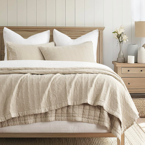EVERGRACEHOME stonewashed cotton quilt set king oversized on bed showcasing cloud-soft texture
