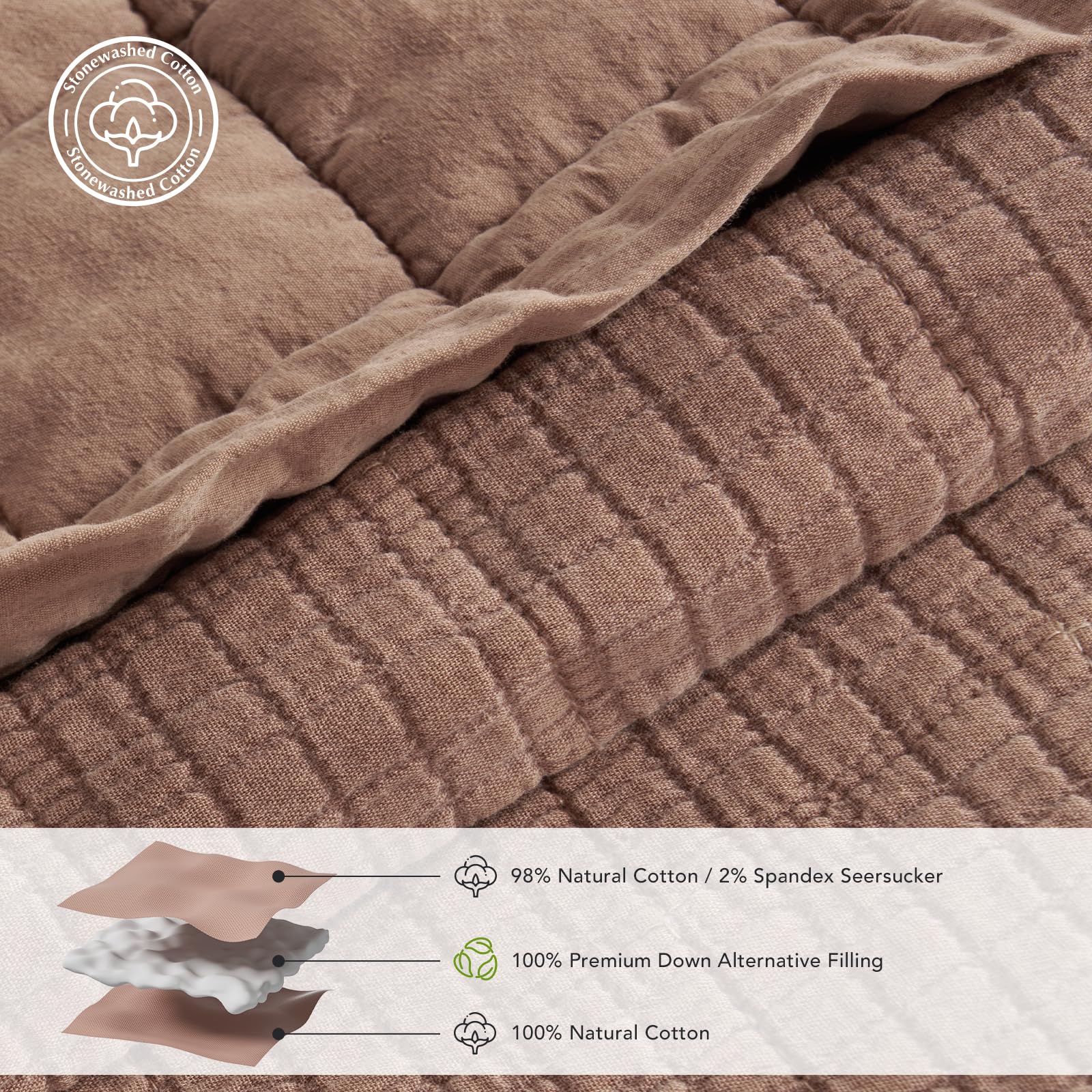 Evergracehome terracotta-clay quilt back delivers warm earthy vibe.