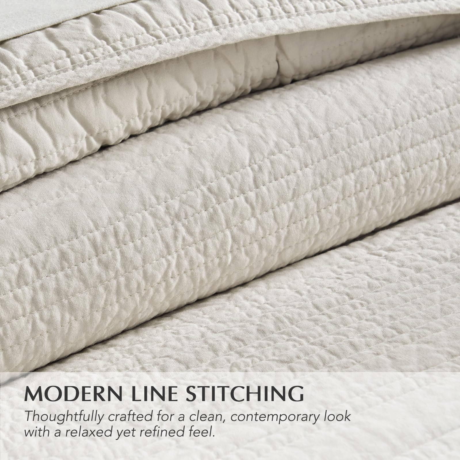 EVERGRACEHOME Two shams in Birch complete the coordinated look.
