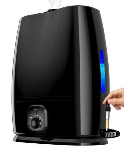 Everlasting Comfort 6L humidifier tank delivering up to 50 hours of gentle mist for large rooms.